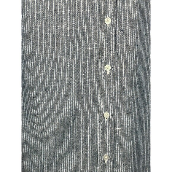 Everlane Relaxed Fit Linen Button Down Shirt Women's Size 6 blue Stripe Classic - Picture 6 of 12